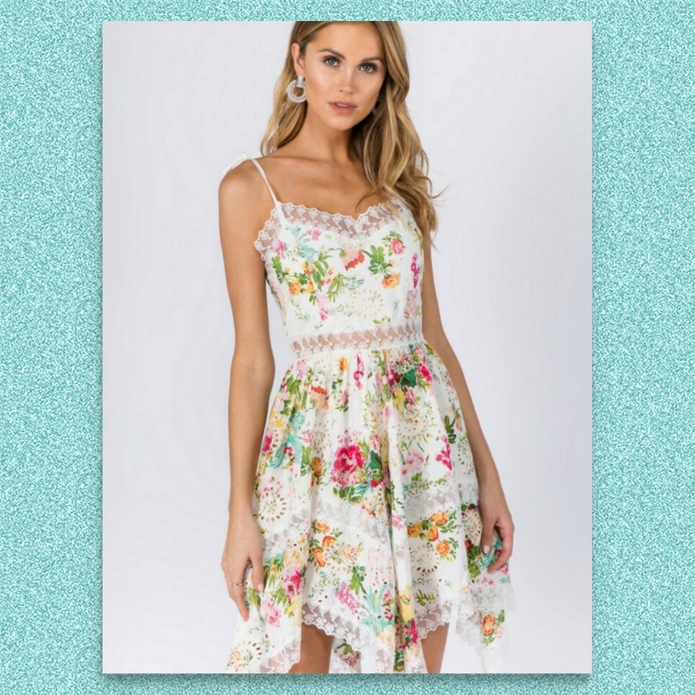 Sundress Floral Lace Boutique Boho Lace Feminine